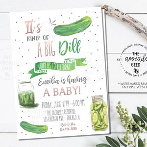 Pickle Baby Shower Invitation - DIY Printing or Professional Prints