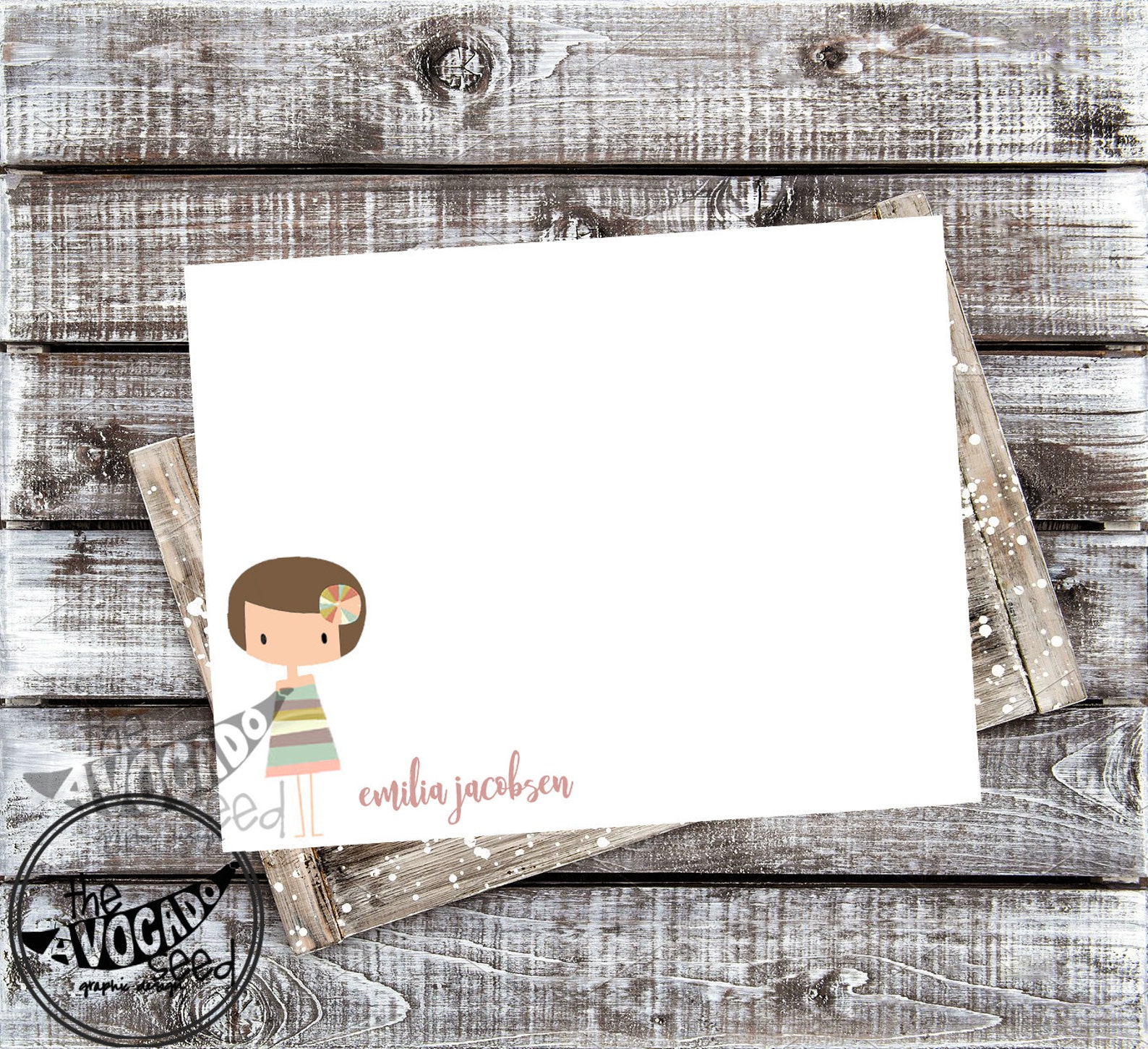 Cute Little Girl Stationary DIY Printing or Professional Etsy