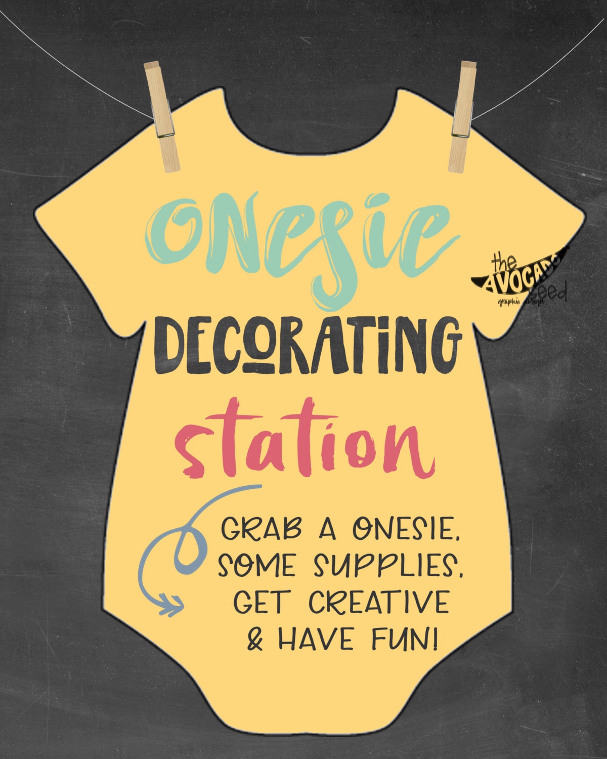 Onesie Decorating Baby Shower Activity 8x10 Printable DIY - Etsy