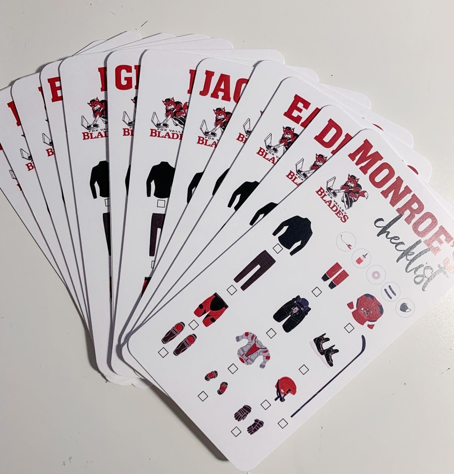 Hockey Gear Checklist Any Team Colors Digital File or Etsy