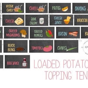 Carpas de comida Loaded Potato Bar - Versión de DESCARGA INSTANTE - consulte la descripción del artículo para ver el enlace de la versión impresa