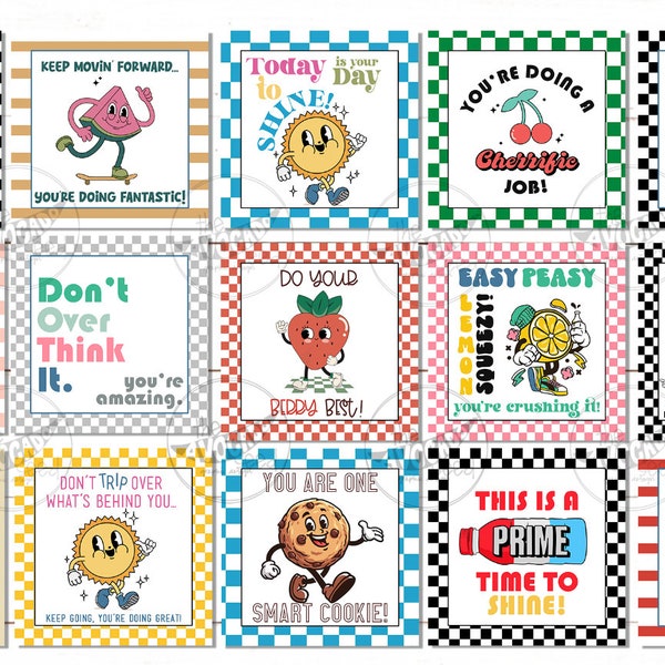 Student - Child Encouragement Cards - Testing Cards - Lunchbox Notes - Digital File - See description for prints