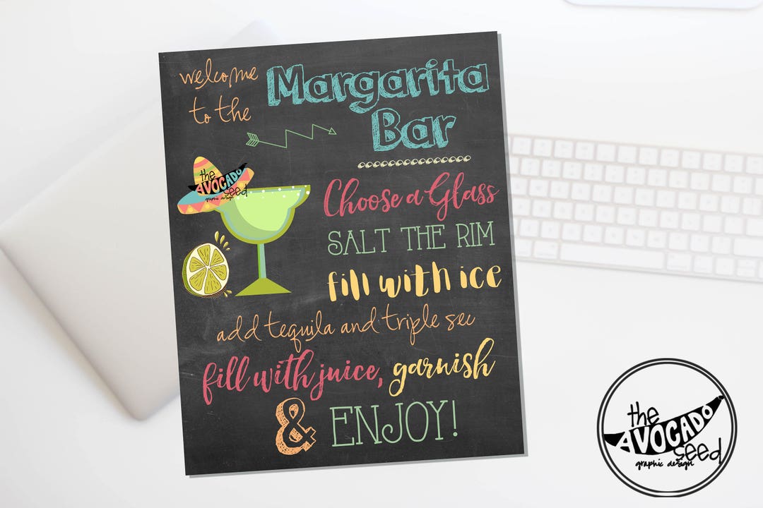 Margarita Bar Sign - DIY Printing - INSTANT DOWNLOAD - 2 Sizes - Etsy