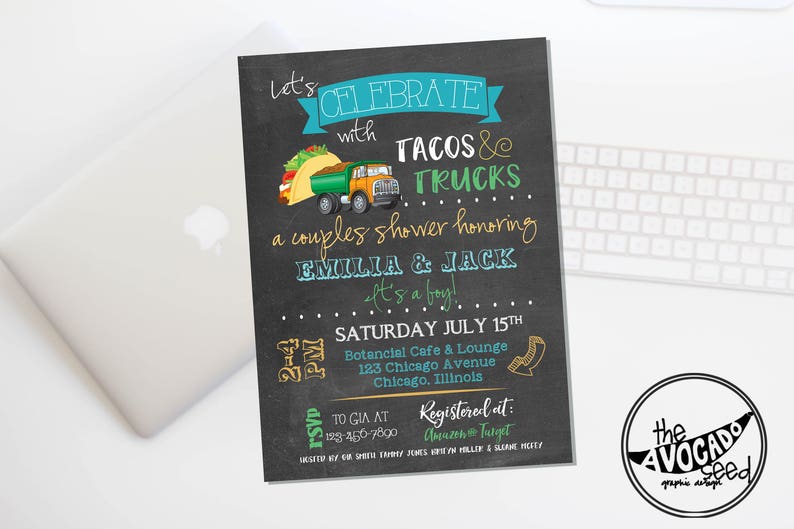 Adorable Taco's & Trucks Baby Shower or Any Event Etsy