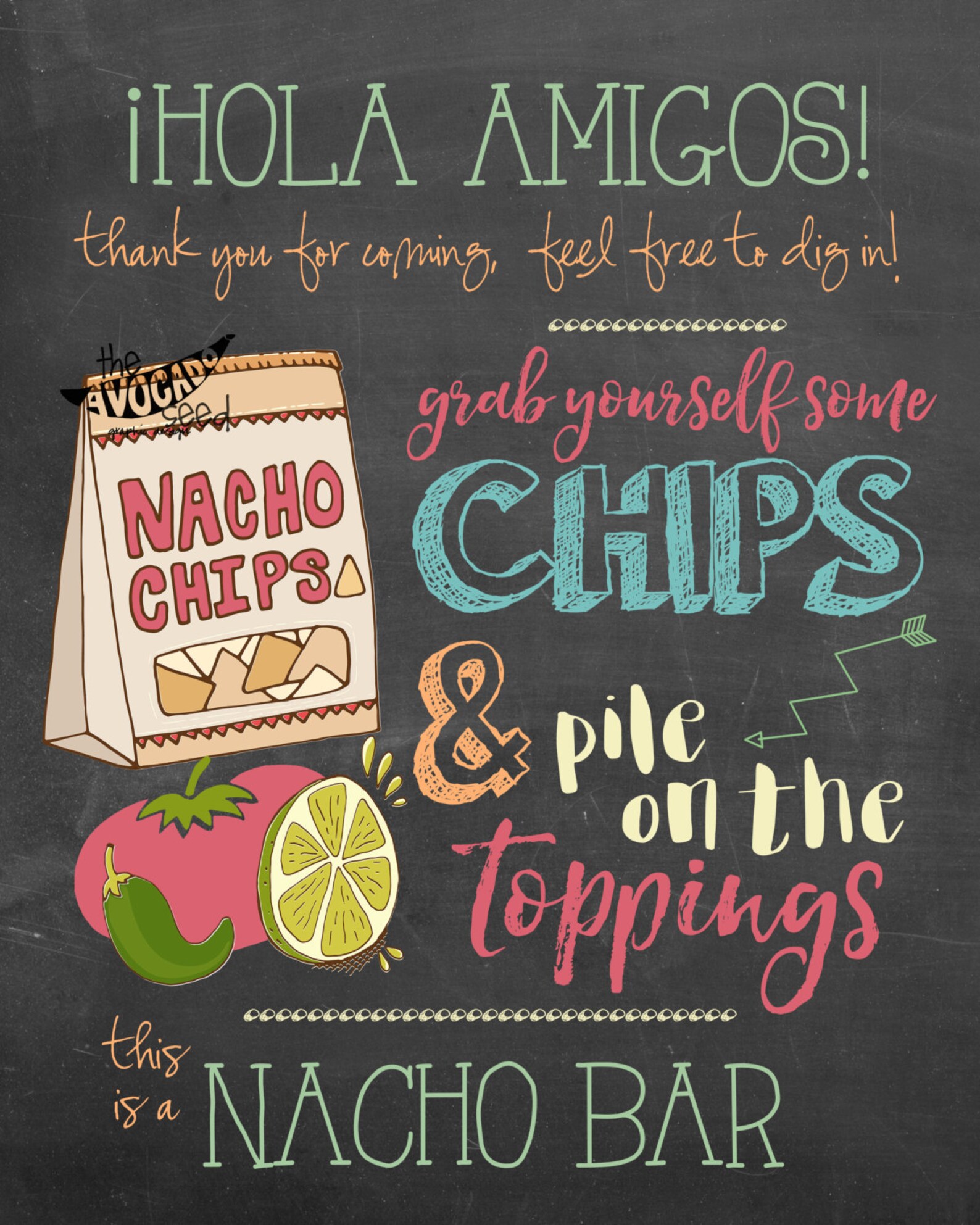Free Printable Taco Bar Signs : Taco Party Printable Bar Signs Sign Diy Holder Printables Mexican Source