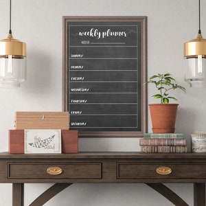Weekly Planner Wall Calendar Art - DIY Printing Only ANY Size. (printable)