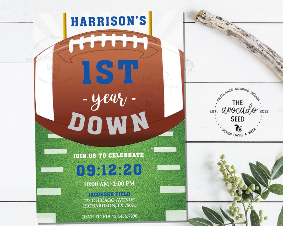 First year Down Birthday Invitation Digital File or Prints - Etsy