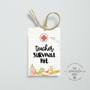 Teacher Survival Kit Tags - Instant Download