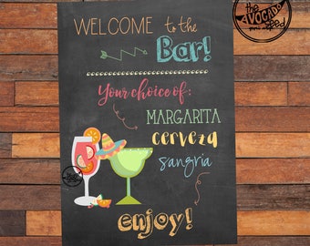 Signe de bar pour une fiesta fabuleuse ! Margarita, Cerveza, Sangria - impression de bricolage - téléchargement immédiat - 2 tailles