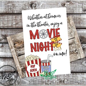 Nauczyciel/pedagog uznanie prezent-popcorn/Movie Basket prezent tag-DIY drukowanie Instant Download File!