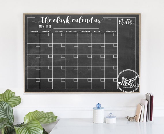 Reusable Dry Erase Family Wall Calendar Printable DIY - Etsy