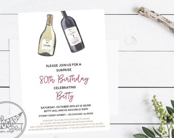 Winery Birthday (or any event) - DIY Printing (price shown) or speedy high quality prints shipped!