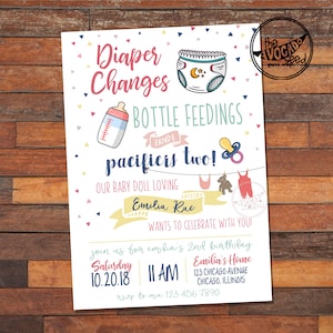 Baby Doll - Baby Loving Invitation (can make for any age) - DIY printing or Professional Prints