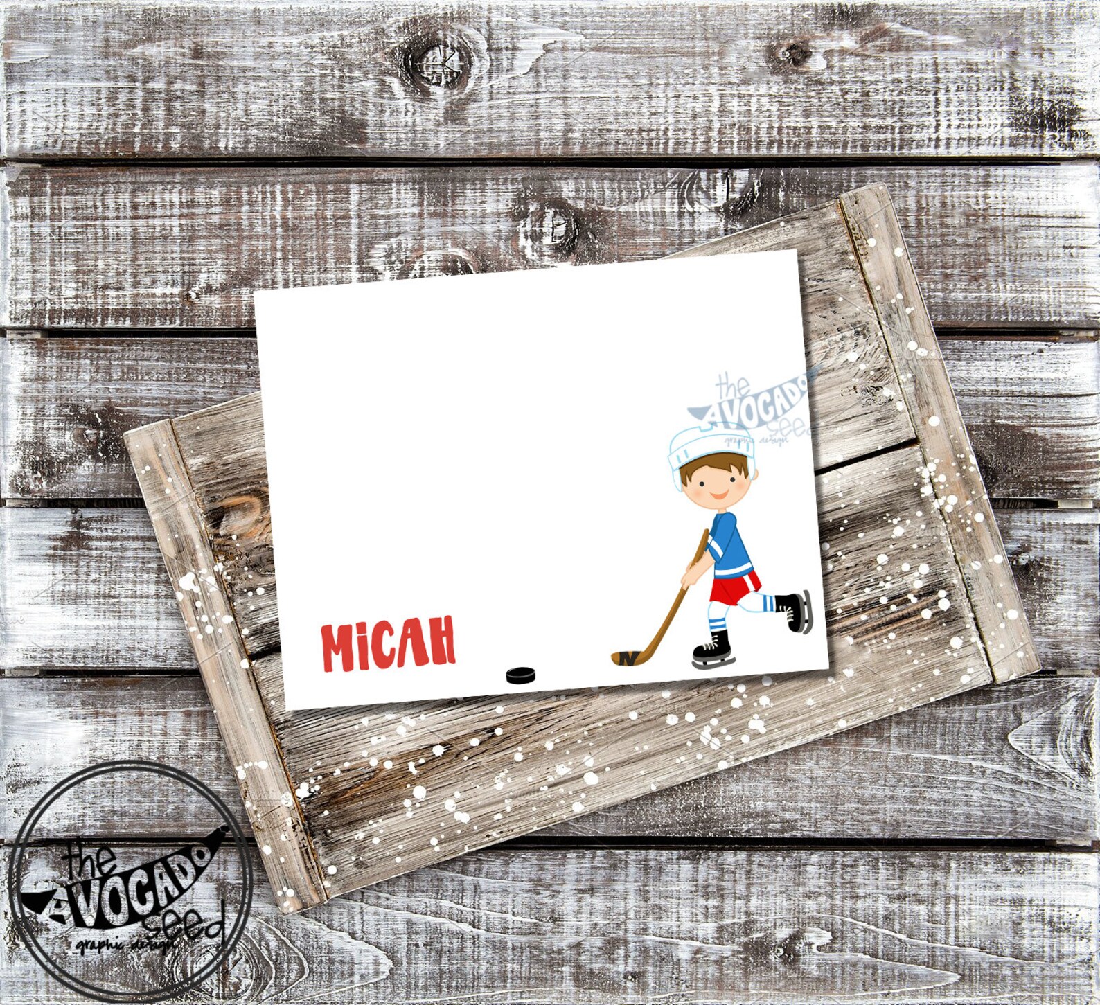 Cute Hockey Boy Stationary DIY Printing or Professional Etsy