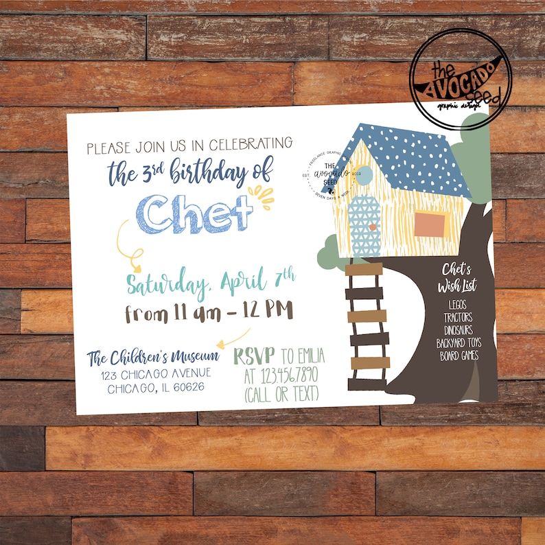 Tree House Children's Museum Birthday Party Invitation Etsy