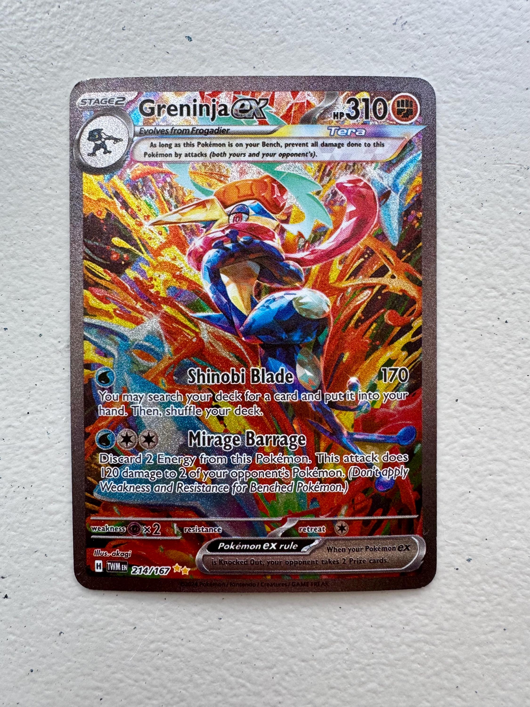 rare greninja card POKÉMON 2024 GRENINJA EX (TWILIGHT MASQUERADE) #214 PSA MINT 9 main image 1