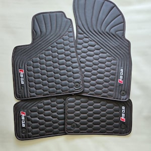 Custom Floor Mats Compatible with Audi Q8 SQ8 RS Q8 | 4-Piece Set | Black Eco Leather | 2019–2024