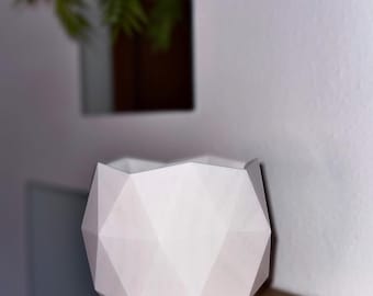 Jardinière géométrique blanche imprimée en 3D – Design minimaliste pour une décoration intérieure moderne