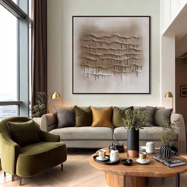 Photo inspiration: Visual Reference: Large Original 3D Textured Wall Art Beige Luxury Minimalist Painting