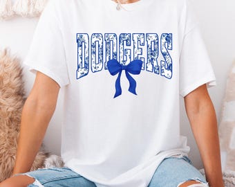 Dodgers Coquette Baseball T-Shirt, Dodgers Baseball Sweatshirt, Dodgers Baseball Crewneck, Dodgers Fans Gift, Dodgers Baseball Outfit
