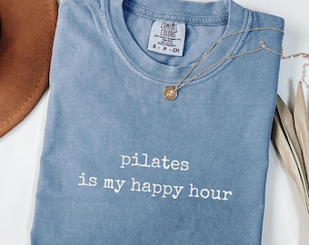 Comfort Colors® Pilates is My Happy Hour Sweatshirt | Pilates Sweatshirt | Pilates Instructor Shirt | Pilates Gift | Fitness Workout GN31