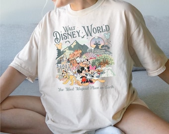 Walt Disney World Shirt, Retro Disney Tee, Mickey And Friends Top, Comfort Color Magic Kingdom Tee, Epcot 1982 Tee, Disney Vacation Top MC4