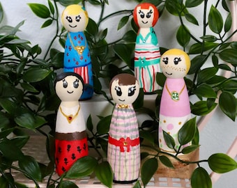 American Doll Wooden Peg People