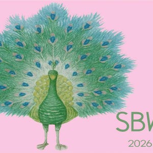 Personalized Mahjong Card Sticker or Insert: Monogrammed Original Peacock Art Card Cover