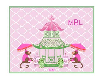 NEW Monogram Mahjong Card Sticker or Insert Personalized Mahjong Card Cover Mahjong Monkey