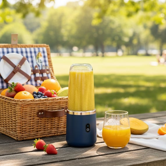 PowerBlend Mini: Twin Gear Portable USB Juicer (400ml)