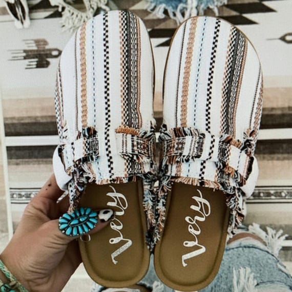 Women’s Vintage Canvas Loafers – Comfortable Flat Heel Round Toe Clogs