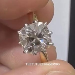 1 CT Old Mine Cushion Cut Moissanite Engagement Ring 14K Solid Gold Solitaire Ring For Women Anniversary Ring Wedding Vintage Diamond Ring