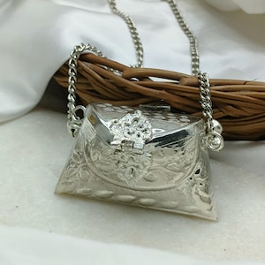 Winzige Silber Tasche - Silber Clutch Sling Bag - Vintage Tasche - Lange Silber Geldbörse - Perfektes Geschenk für Jahrestag - Frauen Accessoires - Indische Tasche