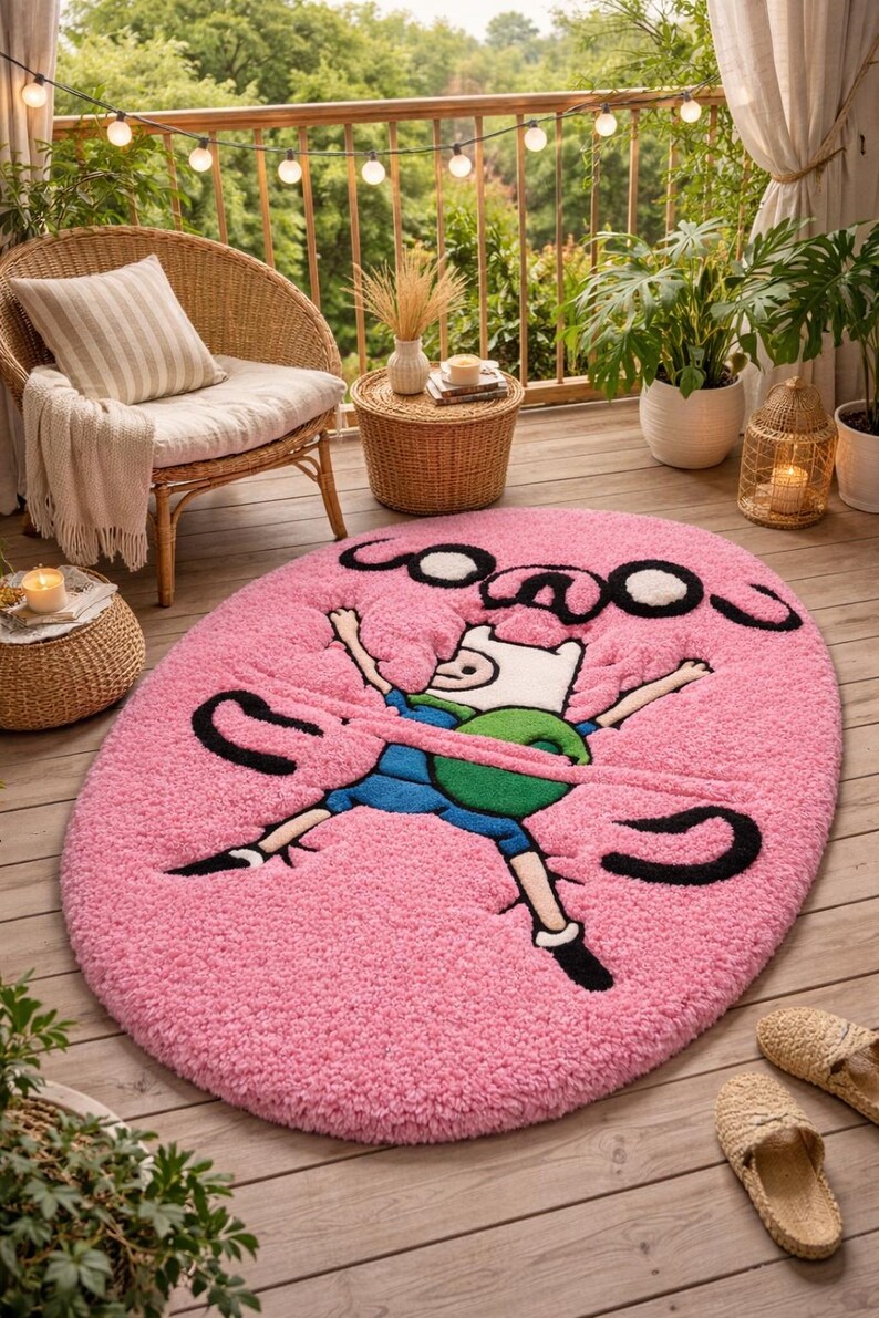 Buy Adventure Time Finn Ramen Rug – Handmade Cartoon Noodle Mat ...