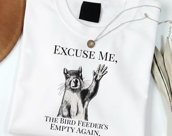 Rolig ekorre-T-shirt • Vildlivshumor, djurillustration, gåva för naturälskare