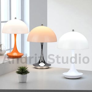 Mushroom Lamp - Vintage Desk Lamp - Modern Bedside Light - Rechargeable Lamp - Ambient Table Lamp - Nordic Table Lamp - Cordless Desk Lamp