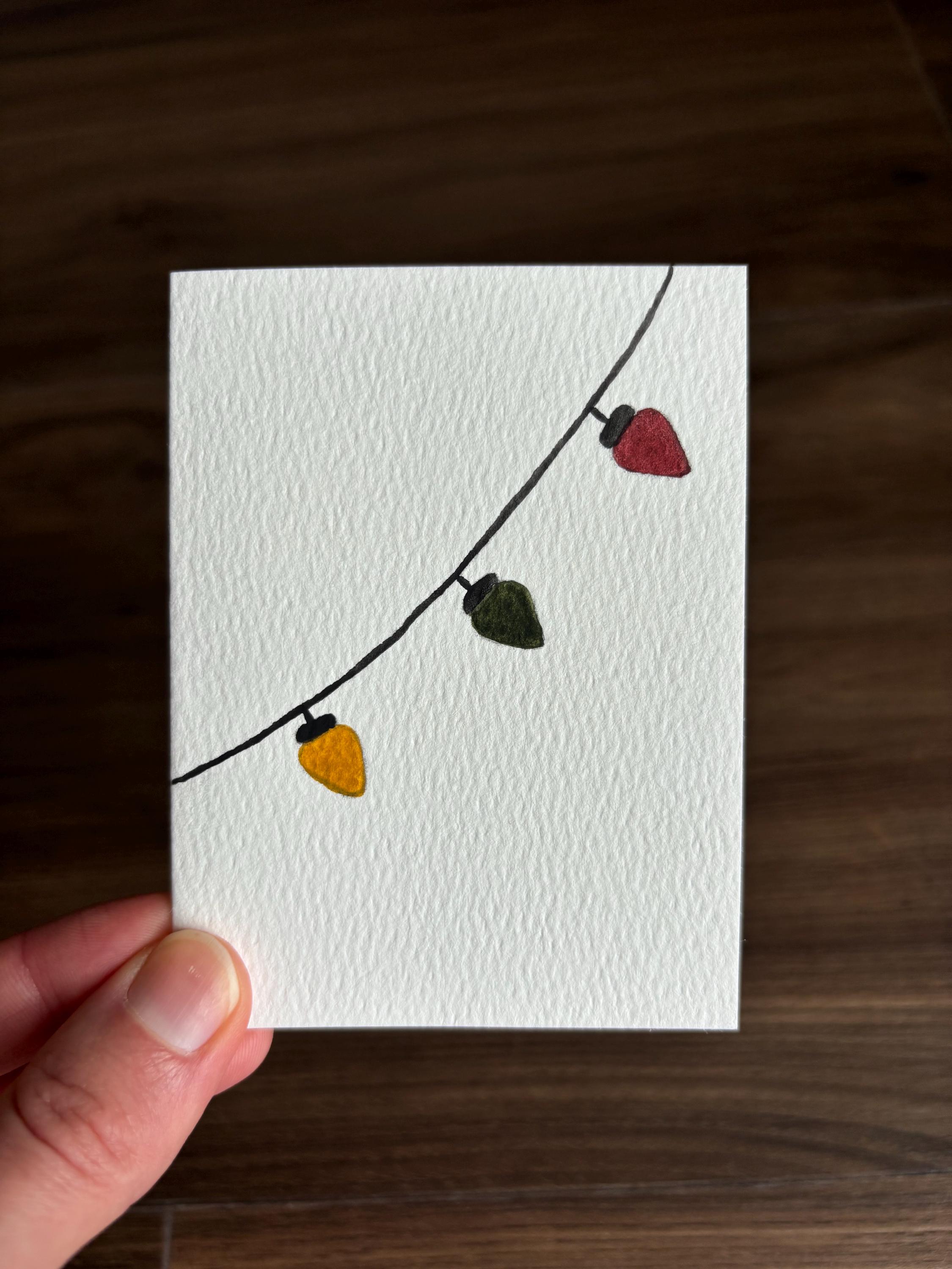 Set of 3 “christmas” Mini Hand Painted Original Watercolor Cards - Etsy