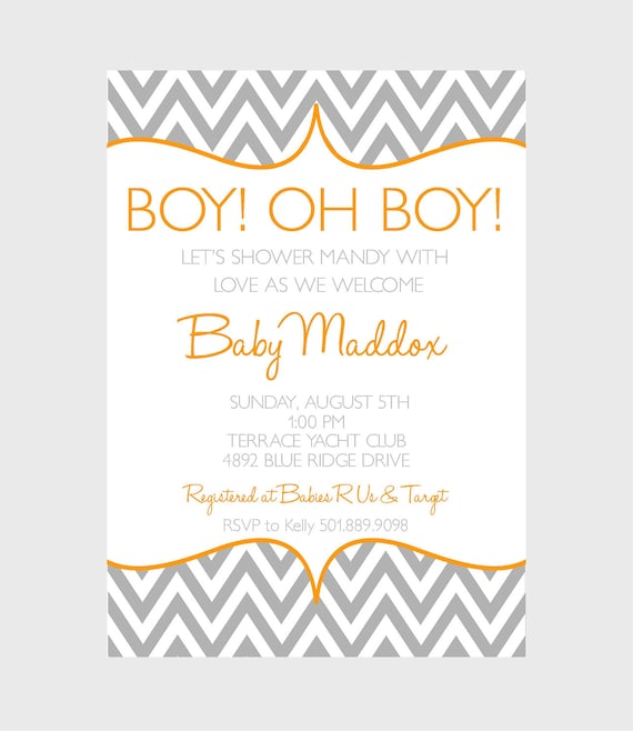 Items similar to Chevron Invitation- CUSTOM to any COLOR scheme ...