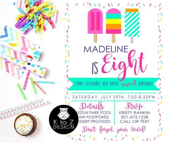 popsicle party invitation popsicle invitation summer party etsy
