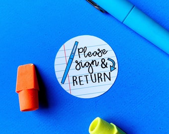 Sign & Return Stickers- 48 to page