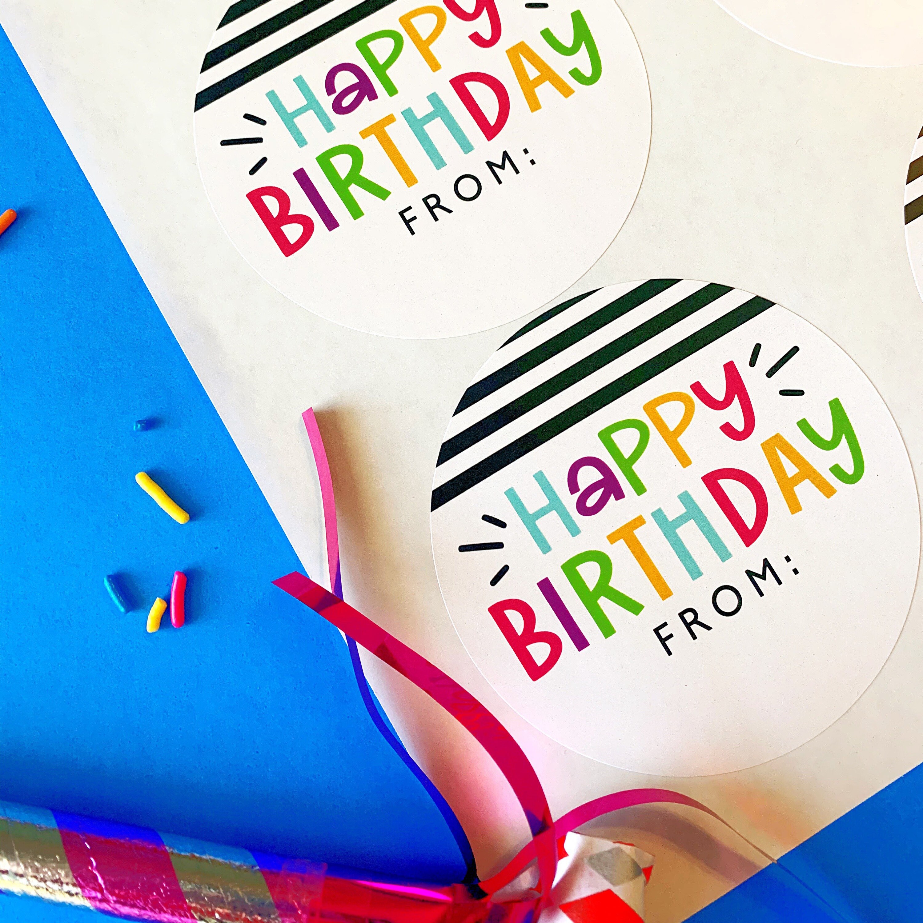 6 count 2 inches Happy Birthday Clear Stickers Scrapbooking