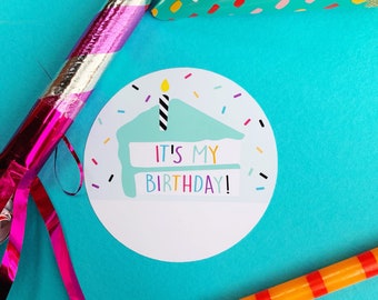 Older Design Cake Birthday Stickers- 12 to page