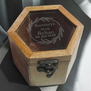 Personalized Wooden Wedding Keepsake Box – Custom Engraved Gift Box for Weddings, Anniversaries, Engagements Unique Gift for Bride and Groom