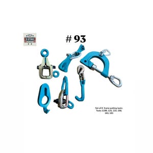 May include: A set of six frame pulling tools in various shapes and sizes. The tools are primarily teal blue with silver-colored metal accents. The image includes the text "#93" and "5 STAR".