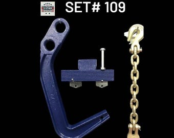 Set# 109 Mo-Clamp Style 6410, 4151 Frame Machine Jumbo Deep Hook 2 Pads + Claw Hook Chain