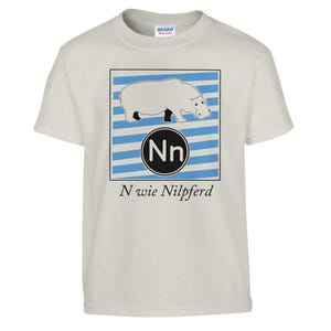 N comme Hippopotame (T-Shirt ABC) T-shirt col rond classique pour enfants | Gildan® 5000B