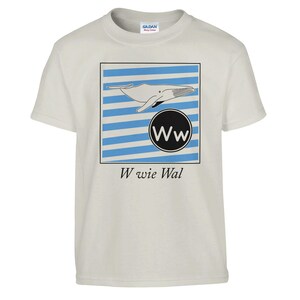 W comme Baleine (T-shirt ABC) T-shirt classique à col rond pour enfants | Gildan® 5000B
