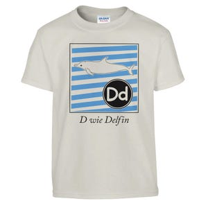 D es para Delfín (Camiseta ABC) Camiseta clásica de cuello redondo para niños | Gildan® 5000B