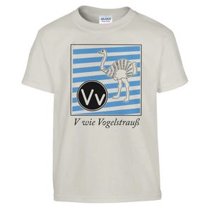 V es de avestruz (camiseta ABC) Camiseta clásica de cuello redondo para niños | Gildan® 5000B