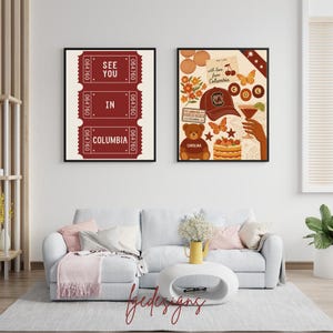 Game Day Wall Art | Digital Download | College Town Print | Columbia SC Decor | Dorm Room Printable | Neutral USC Aesthetic Art